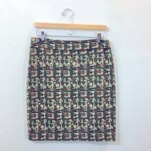 Worth green and red printed skirt size 8